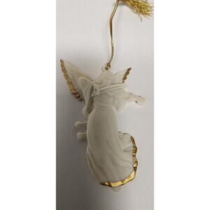 Lenox Vintage 1987 Ceramic Renaissance 3"  Angel Ornament With Gold Trim